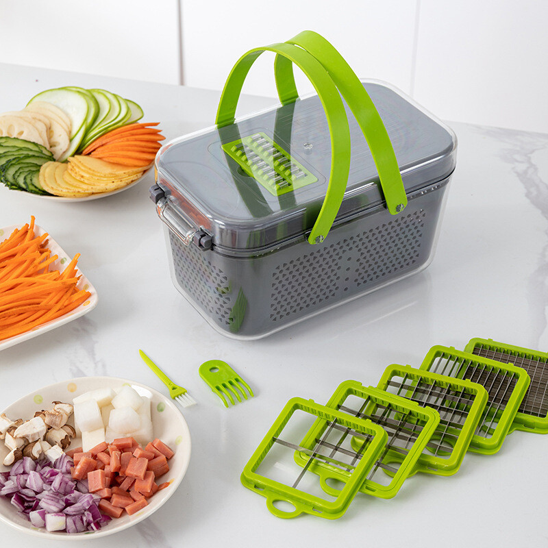 22-In-1 Multifunction Vegetable Fruit Chopper Cutter Manual Food Dicer Slicer