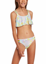 Volcom L56146 Girl's Multicolor Trippin Out Crop Swim Set Size 12