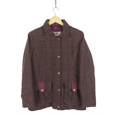 Jack Murphy Tweed Shetland Wool Field Coat Womens Size 12 (has A Many Holes)