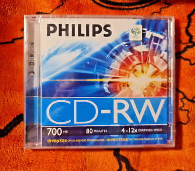 Philips CD-R90 2er Pack High Capacity Blank CD RW DATA Disc 90min 800mb VERSIEGELT