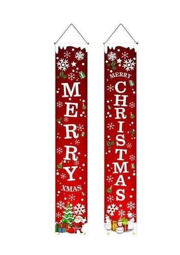 Sign Decoration Decor Merry Christmas Hanging Porch Party Door Wall Banner Xmas - Picture 14 of 16