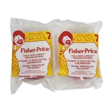 2 VINTAGE 1995 MCDONALD'S HAPPY MEAL TOYS  FISHER PRICE ONCE UPON A DREAM NEW