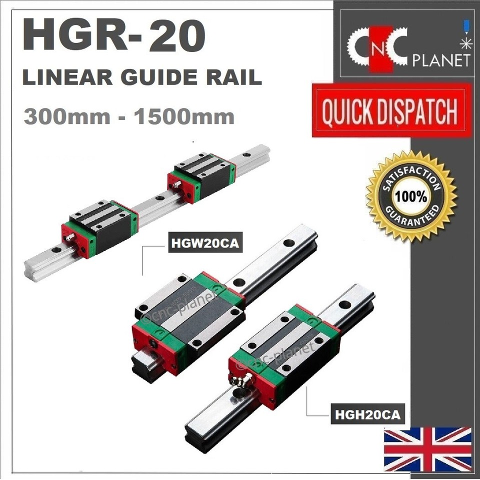 Guidage Linéaire Rail HGR Série 20mm Avec Bloc Coulissant - Pour CNC, Impression 3D, Machines
