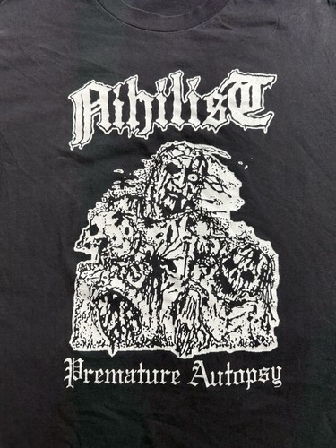 Camiseta De Colección Años 90 Nihilista Prematura Autopsia Banda Gráfica Metal 2XL RARA - Imagen 6 de 19