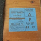 Sheffield Weds v Leeds Div 1 1968/9 - Ticket - Postponed Match