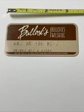 Vintage 1960’s Credit Card Department Store BULLOCKS Wilshire