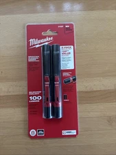 Milwaukee 100 Lumens Aluminum Pen Light with Clip (2-Pack) Model: # 2105P
