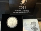 2021-W Type 2 1-oz Burnished American Silver Eagle Box, OGP, &COA