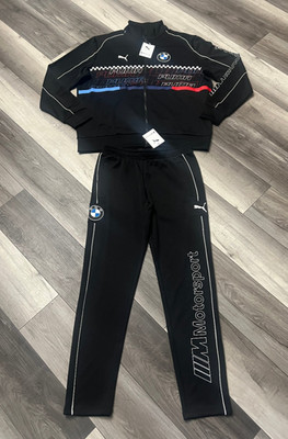 NWT Puma BMW Motorsports Men's Tracksuit Black SDS Jacket XL + Pants Medium
