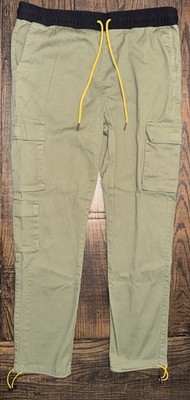 Young & Reckless Joggers Mens XL Green Cargo Pants Utility Streetwear Skater