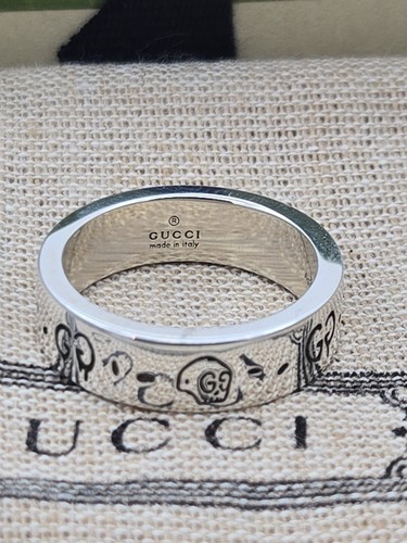 Gucci Ring , Ghost , 6mm Sterling Silver, Size 8.25 , New - 第 5/9 張圖片