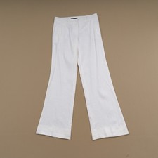 Theory Wide Leg Linen Blend Pants Womens Sz 2 Low Rise Office Pants Trousers