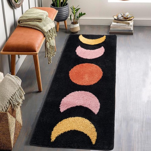 Boho Bathroom Runner Rugs, Moon Phases Bath Mat Long, Non Slip Half ...