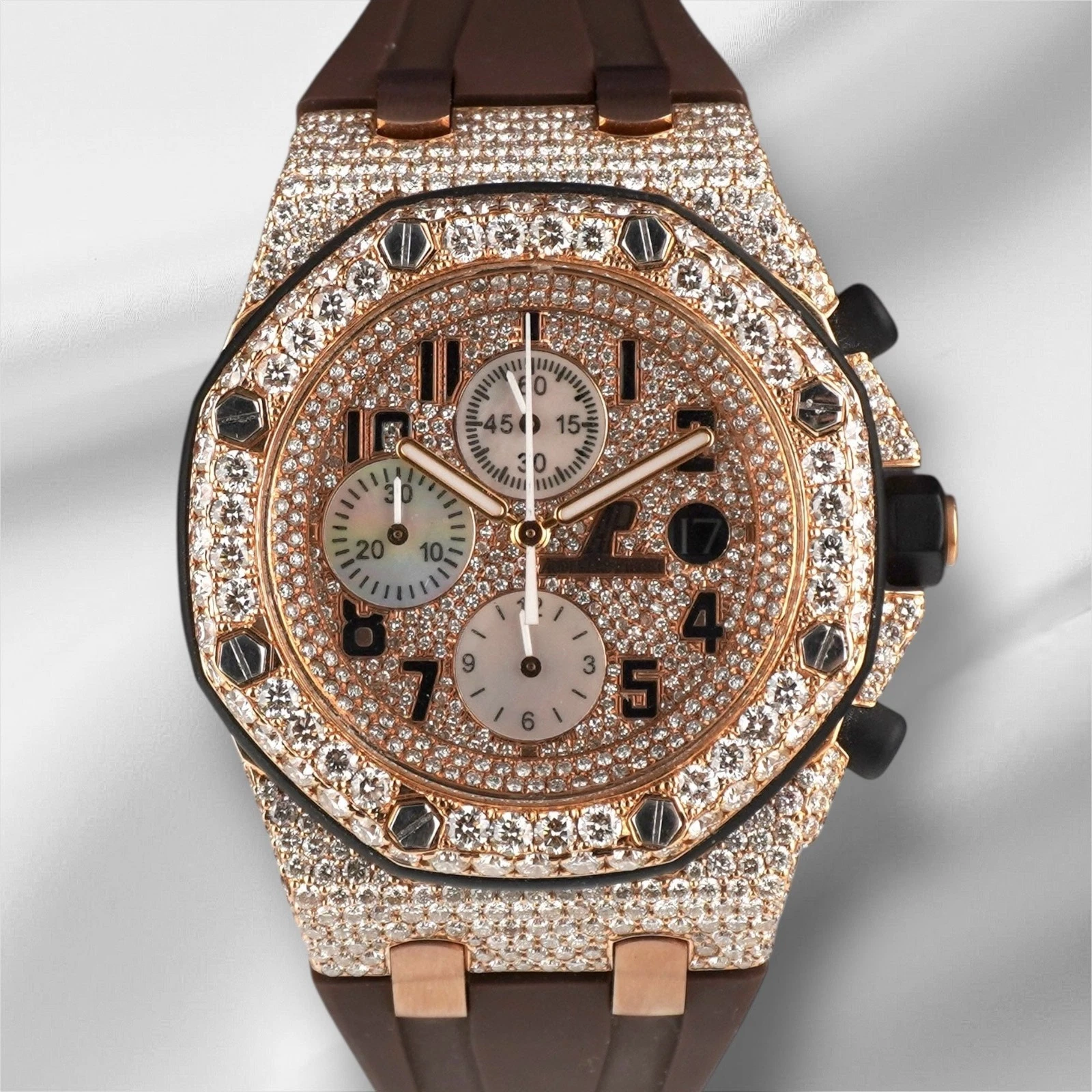 Audemars Piguet — Audemars Piguet 42mm Royal Oak Offshore 18k Rose gold 17ct Diamond Watch 26470OR
