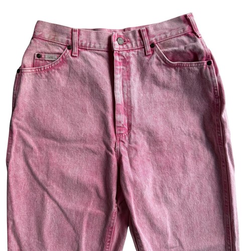 Vintage Lee Sport Pink Denim Jeans Size 12 Medium High Waist Preppy Barbie - Picture 2 of 8