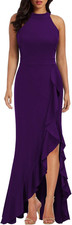 Elegant High Neck Mermaid Bodycon Evening Dress for Women