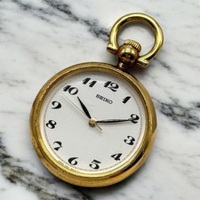 SEIKO 7N01-6010 Pocket Watch Quartz Men's Vintage Analog From Japan
