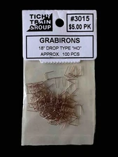 New Tichy Train Group #3015 HO 18" Drop Grabirons | Phosphor Bronze | 100 pack