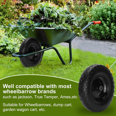 #ad Upgraded 16quot; Flat Free Wheelbarrow Wheels and Tires 4.80 4.00 8 Solid Wheelb... $48.95