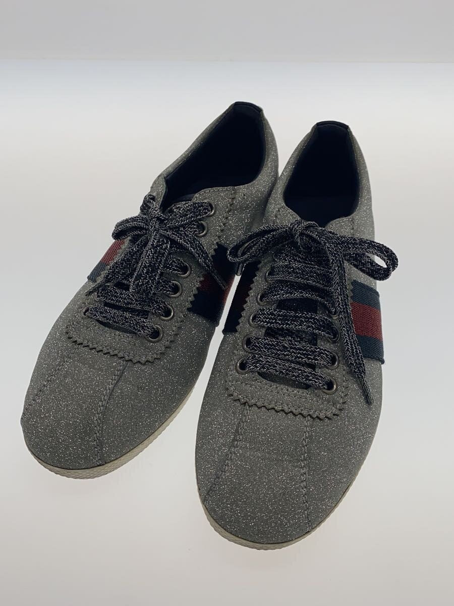 GUCCI Sherry Line Low Cut Sneakers SILVER size 36 studs shoes Made 