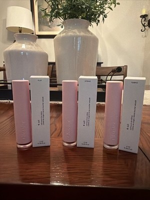 Glossier G Suit Soft Touch Lip Creme x3 FLIP TEMPO & STRIKE .20oz/6ml All NIB