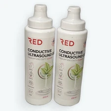 RED Conductive Ultrasound Gel 250ml (2 Pack) – Clear Medium Viscosity Vegan 2029