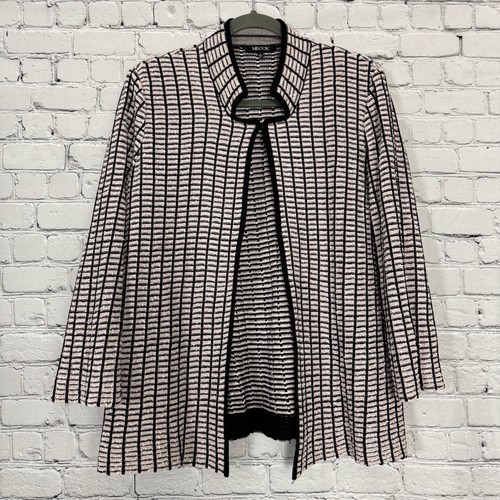Veste Tricotée Exclusively Misook Petite Rose Et Noir - Taille PL, Sans Doublure, Style Blazer