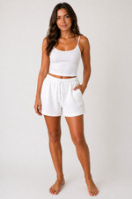 Ladies Shorts Womens Linen Feel JDN Fashion Stylish Elastic UK NEW
