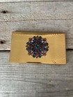 Vtg Volupte Brass Cigarette Case With Rhinestone Design with Flaws