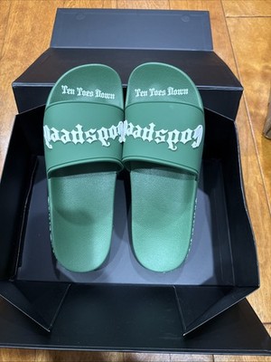 Godspeed Green Men's Slide Sandals Slip On Logo  Size 10us