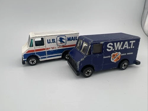 Vintage 1976 Hot Wheels Scene Machines SWAT Van Blue Us Mail Lot