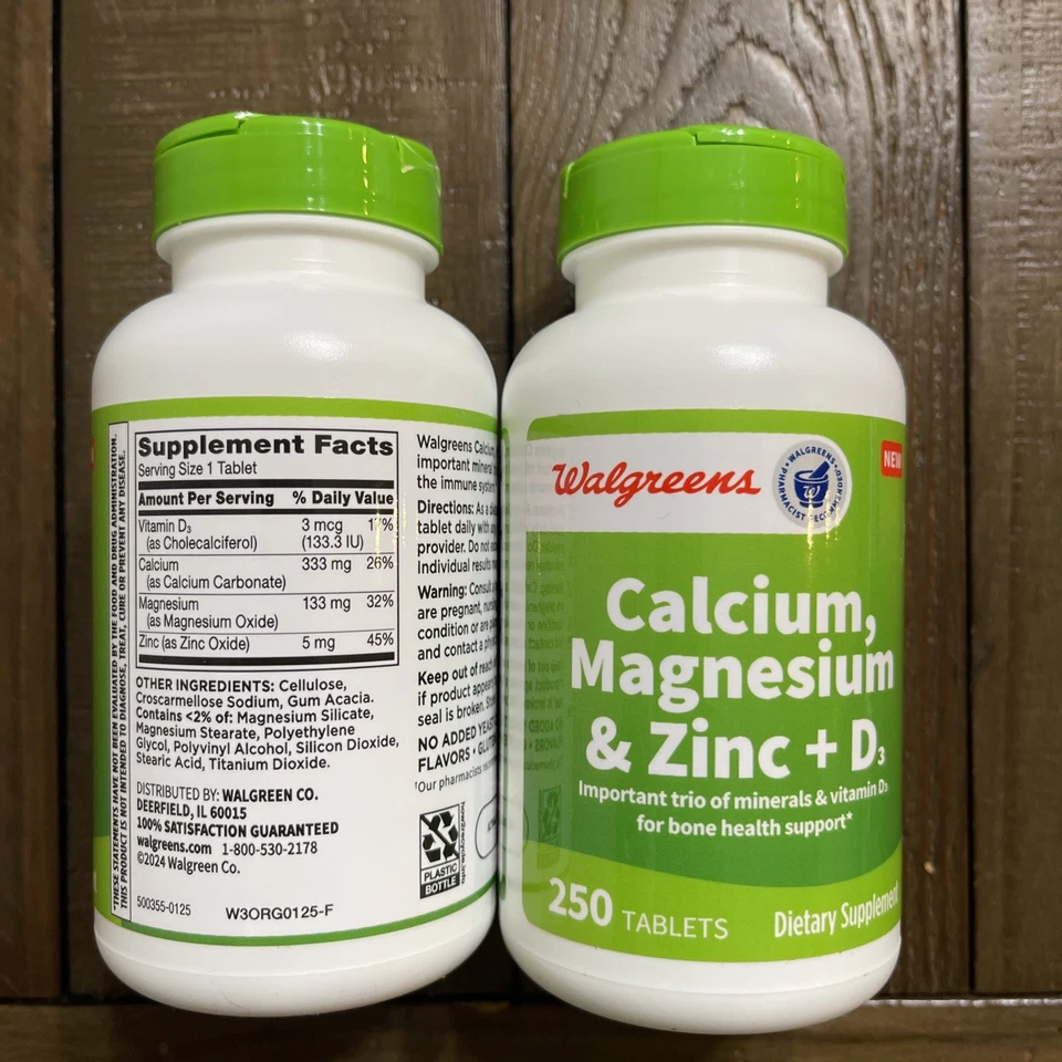 2X Calcium, Magnesium, Zinc +Vitamin D3- 250 Tables Each = 500 Tablets Exp-3/28 - Image 3 of 4