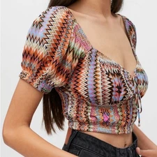 Urban Outfitters Colorful Crop Top, Size Medium