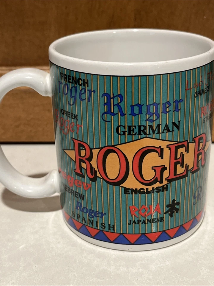 Taza "Roger" Taza Café Té Nombres Internacionales Regalo Personalizado con Traducciones Foto 3 de 4