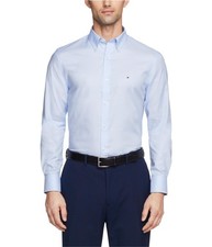 Tommy Hilfiger Mens Stretch Button Down Dress Shirt, ltpasblue, XL Neck