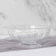Clear 3 Round 10 in Plastic Compote Vases Roman Style Flower 10", 