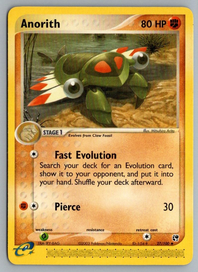 Anorith 27/100 Uncommon Sandstorm Pokemon Lightly Played