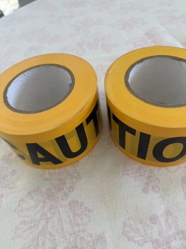 Classic Look Yellow Black Lettering CAUTION Tape Roll (2)