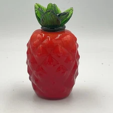 Hand Blown Glass Murano Style Red Pineapple