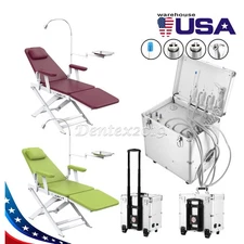 Portable Dental Delivery Unit with Air Compressor Suction System/Folding Chair