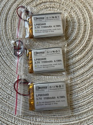 Lot of 3 EEMB LP603449 Rechargeable Lithium Polymer Battery 3.7V 1100mAh 4.1Wh