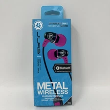 JLab Audio Metal Bluetooth Wireless Rugged Earbuds - Black/Pink - Titanium 8mm D