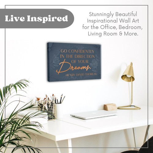 Inspirational Wall Art Poster for Bedroom Office Living Room - Framed Canvas ... - Picture 5 of 6
