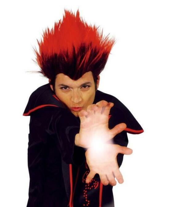 Peluca punki punky roja y negra dragon ball disfraz