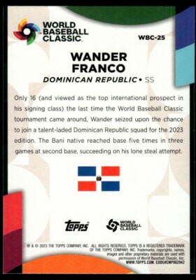 2023 Topps Series 2 World Baseball Classic WBC-25 Wander 2023 Topps Series 2 World Baseball Classic WBC-25 Wander