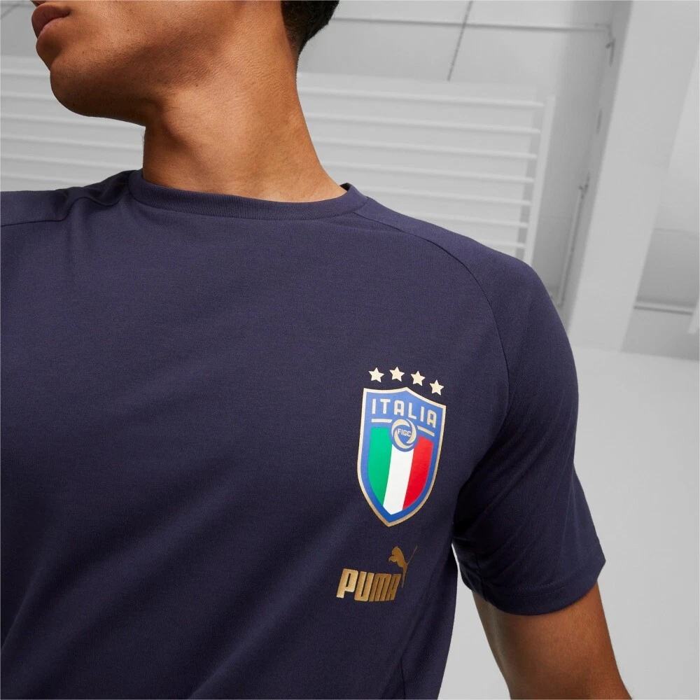 PUMA Italy Blue Figc Coach Casuals Tea T Shirt 767119 13