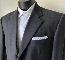 Loro Piana Hickey Freeman Zelander Wool Gray Suit Jacket Coat Blazer 40L Italy