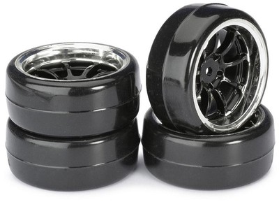 Absima Räderset Drift LP '9-Speichen / Profil B' schwarz/chrom 1:10 - 2510043