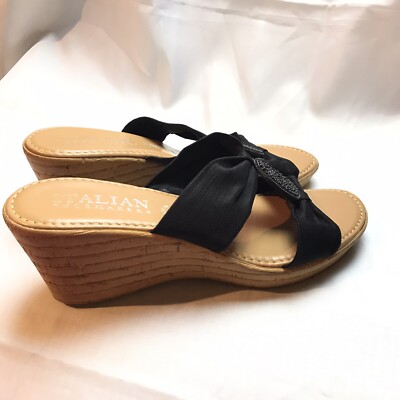 italian shoemakers black sandals