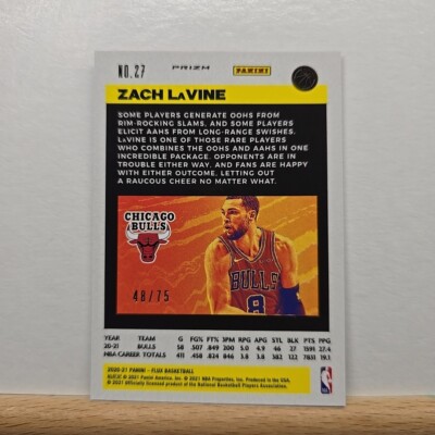 2020-21 FLUX Basketball Zach LaVine SUPERNOVA Prizm 48/75 card